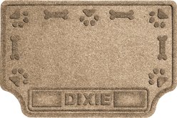 Bungalow Flooring Waterhog Drool Hog Dog Bone Personalized Dog Placemat, Camel, 33 x 22-in