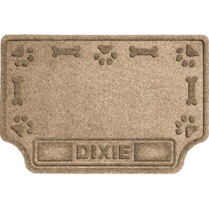Bungalow Flooring Waterhog Drool Hog Dog Bone Personalized Dog Placemat, Camel, 33 x 22-in