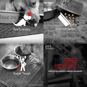 Bungalow Flooring Waterhog Drool Hog Dog Bone Personalized Dog Placemat, Camel, 33 x 22-in