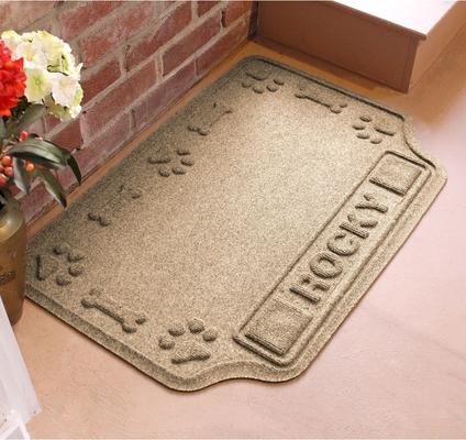 Show full view: Bungalow Flooring Waterhog Drool Hog Dog Bone Personalized Dog Placemat, Camel, 33 x 22-in slide 2 of 8