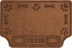 Bungalow Flooring Waterhog Drool Hog Dog Bone Personalized Dog Placemat, Dark Brown, 33 x 22-in