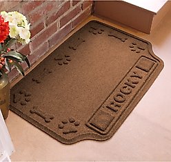 Bungalow Flooring Waterhog Drool Hog Dog Bone Personalized Dog Placemat, Dark Brown, 33 x 22-in slide 2 of 5