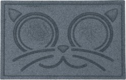 Bungalow Flooring WaterHog Kitty Face Cat Placemat, 12x18-in, Bluestone