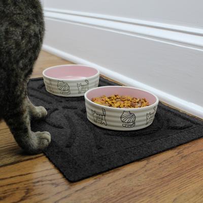 Show full view: Bungalow Flooring WaterHog Kitty Face Cat Placemat, 12x18-in, Charcoal slide 2 of 6