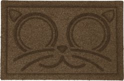 Bungalow Flooring WaterHog Kitty Face Cat Placemat, 12x18-in, Dark Brown