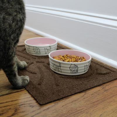 Show full view: Bungalow Flooring WaterHog Kitty Face Cat Placemat, 12x18-in, Dark Brown slide 2 of 6