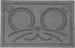 Bungalow Flooring WaterHog Kitty Face Cat Placemat, 12x18-in, Medium Gray