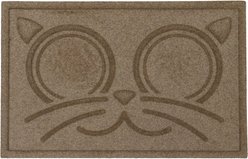 Bungalow Flooring WaterHog Kitty Face Cat Placemat, 20x30-in, Camel