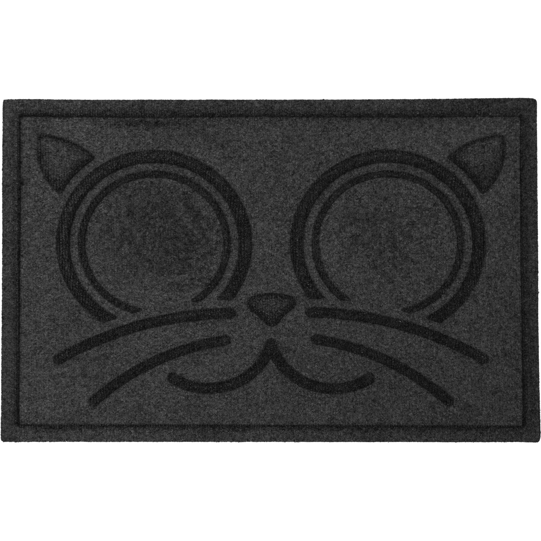 Bungalow Flooring WaterHog Kitty Face Cat Placemat, 20x30-in, Charcoal
