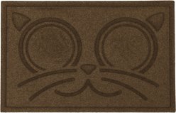 Bungalow Flooring WaterHog Kitty Face Cat Placemat, 20x30-in, Dark Brown