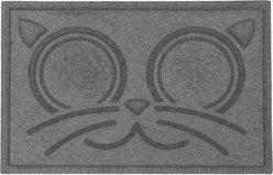 Bungalow Flooring WaterHog Kitty Face Cat Placemat, 20x30-in, Medium Gray