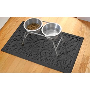 Bungalow Flooring Waterhog Paws & Bones Dog Dinner Mat, Charcoal, 28 x 18-in