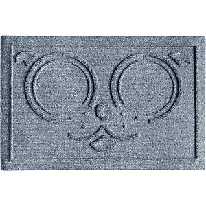 Bungalow Flooring WaterHog Puppy Face Dog Placemat, 12x18-in, Bluestone