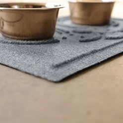 Bungalow Flooring WaterHog Puppy Face Dog Placemat, 12x18-in, Bluestone slide 2 of 7