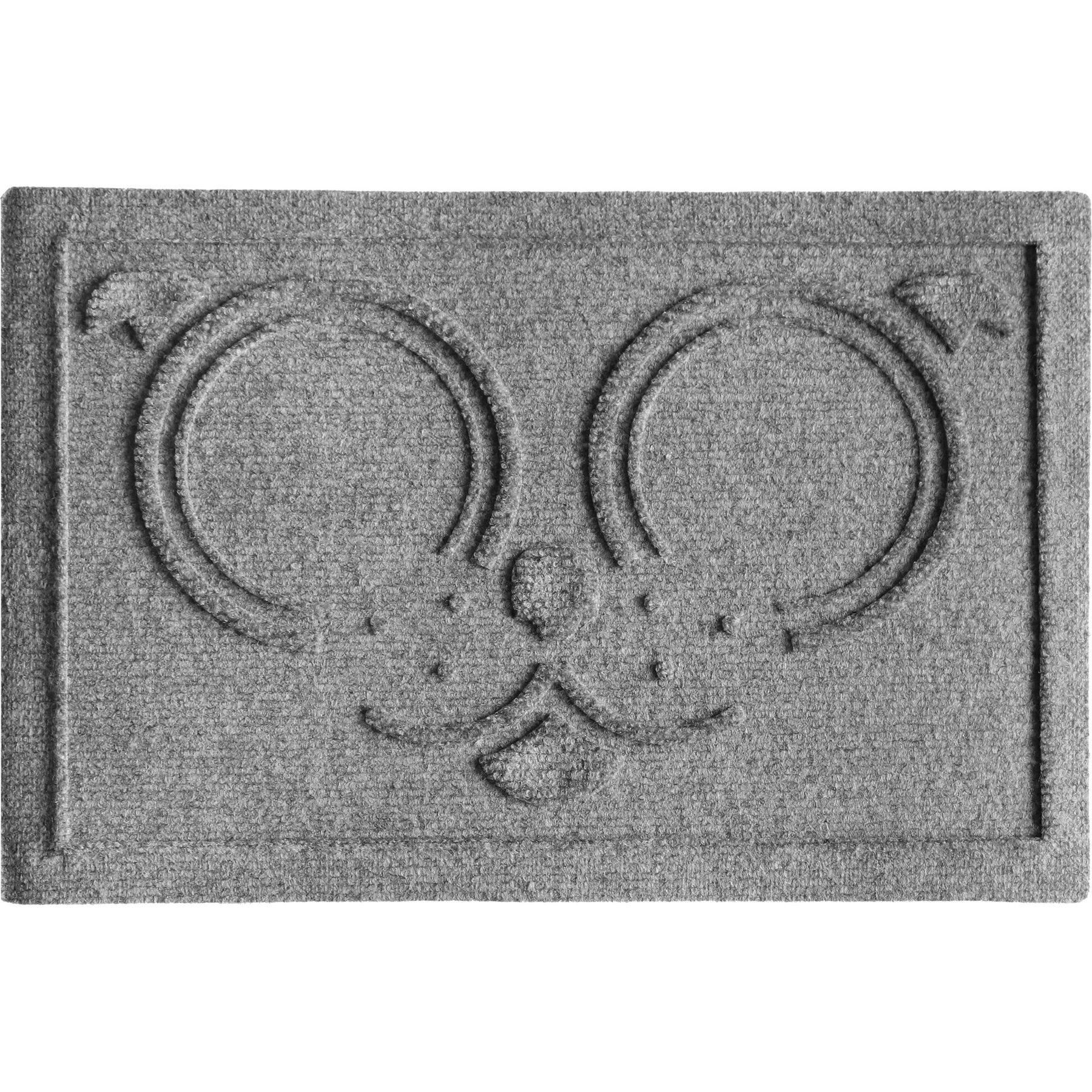 Bungalow Flooring WaterHog Puppy Face Dog Placemat, 12x18-in, Medium Gray