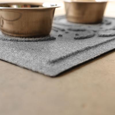 Show full view: Bungalow Flooring WaterHog Puppy Face Dog Placemat, 12x18-in, Medium Gray slide 5 of 8