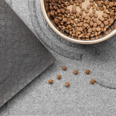 Show full view: Bungalow Flooring WaterHog Puppy Face Dog Placemat, 12x18-in, Medium Gray slide 4 of 8