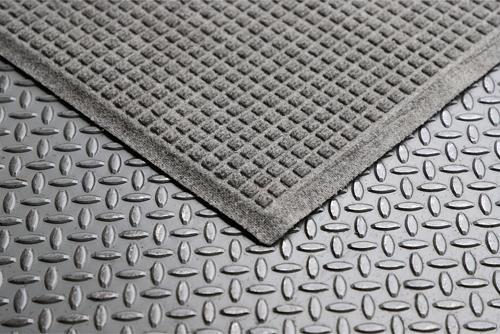Show full view: Bungalow Flooring Waterhog Squares Doormat, Medium Gray, 35 x 23-in slide 5 of 9