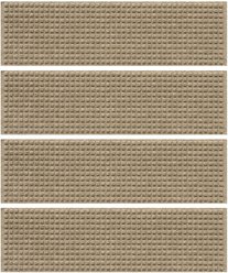 Bungalow Flooring Waterhog Squares Stair Tread, 4 count, Camel slide 2 of 4