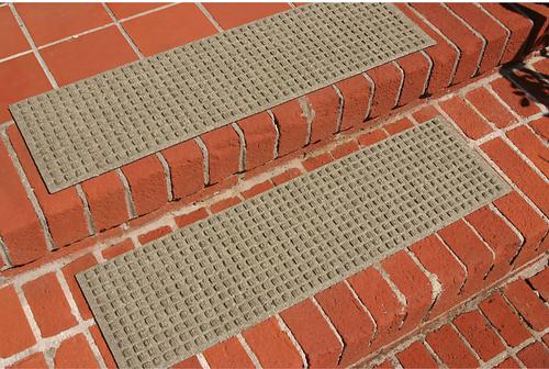 Show full view: Bungalow Flooring Waterhog Squares Stair Tread, 4 count, Camel slide 3 of 6