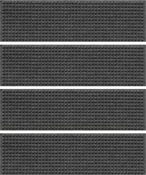 Bungalow Flooring Waterhog Squares Stair Tread, 4 count, Charcoal slide 2 of 4