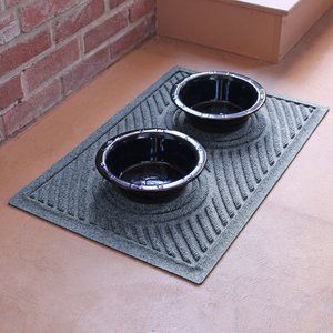 Bungalow Flooring Waterhog Wave Dog Dinner Mat, 27 x 18-in, Bluestone