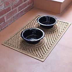 Bungalow Flooring Waterhog Wave Dog Dinner Mat, 27 x 18-in, Camel