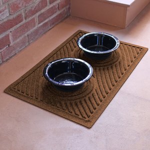 Bungalow Flooring Waterhog Wave Dog Dinner Mat, 27 x 18-in, Dark Brown