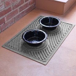 Bungalow Flooring Waterhog Wave Dog Dinner Mat, 27 x 18-in, Medium Gray