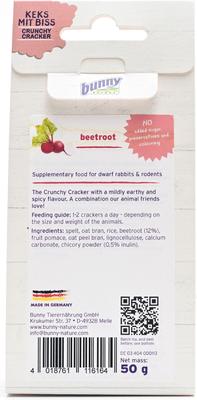 Show full view: Bunny Nature Crunchy Cracker Beetroot Rabbit & Hamster Treats, 1.8-oz bag slide 3 of 5