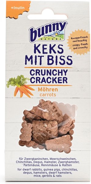 Bunny Nature Crunchy Cracker Carrots Rabbit & Hamster Treats, 1.8-oz bag