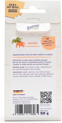 Show full view: Bunny Nature Crunchy Cracker Carrots Rabbit & Hamster Treats, 1.8-oz bag slide 3 of 6