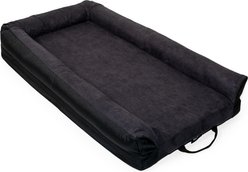 Burley Bolster Cat & Dog Bed with Removable Cover, Gray/Black, Standard