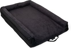 Burley Bolster Cat & Dog Bed with Removable Cover, Gray/Black, X-Large