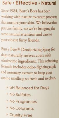 Show full view: Burt's Bees Deodorizing Spray with Apple & Rosemary for Dogs, 10-fl oz bottle slide 9 of 12