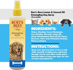 Burt's Bees Lemon & Linseed Oil Detangling Dog Spray, 10-fl oz bottle slide 2 of 2