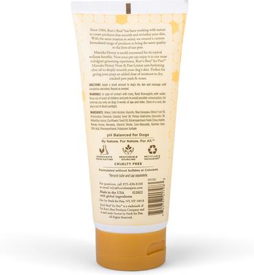 Show full view: Burt's Bees Manuka Honey Paw & Nose Olive Oil Dog Lotion, 6-fl oz bottle slide 2 of 4