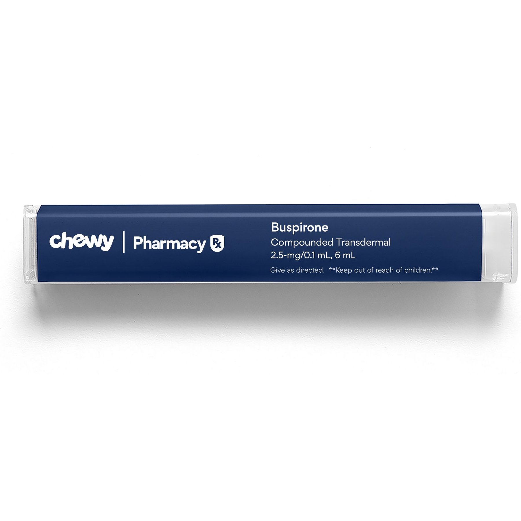 Buspirone HCl Compounded Transdermal Cream, 2.5 mg/0.1 mL, 6 mL for Veterinary use (2 clicks=0.1 mL)