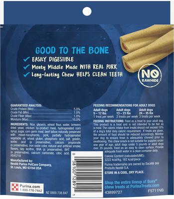Show full view: Busy Bone Long Lasting Rawhide-Free Real Meat Mini Dog Treats, 4 count slide 3 of 13