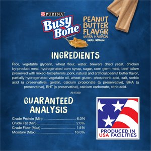 Busy Bone Peanut Butter Flavor Long-Lasting Chew Adult Small/Medium Dog Treats, 10 count pouch