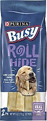 Busy Bone Rollhide, Long-Lasting Large Dog Treats, 2 count pouch