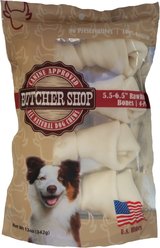 Butcher Shop 5.5-6.5-in Rawhide Bones Dog Jerky Treat, 12-oz bag