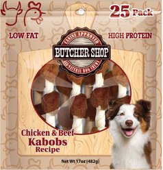 Butcher Shop 5-in Chicken & Beef Kabobs Recipe Dog Jerky Treat, 17-oz bag