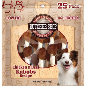 Butcher Shop 5-in Chicken & Beef Kabobs Recipe Dog Jerky Treat, 17-oz bag