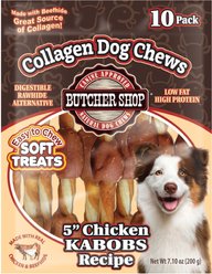 Butcher Shop Collagen 5-in Chicken Kabobs Recipe Dog Jerky Treat, 7.1-oz bag