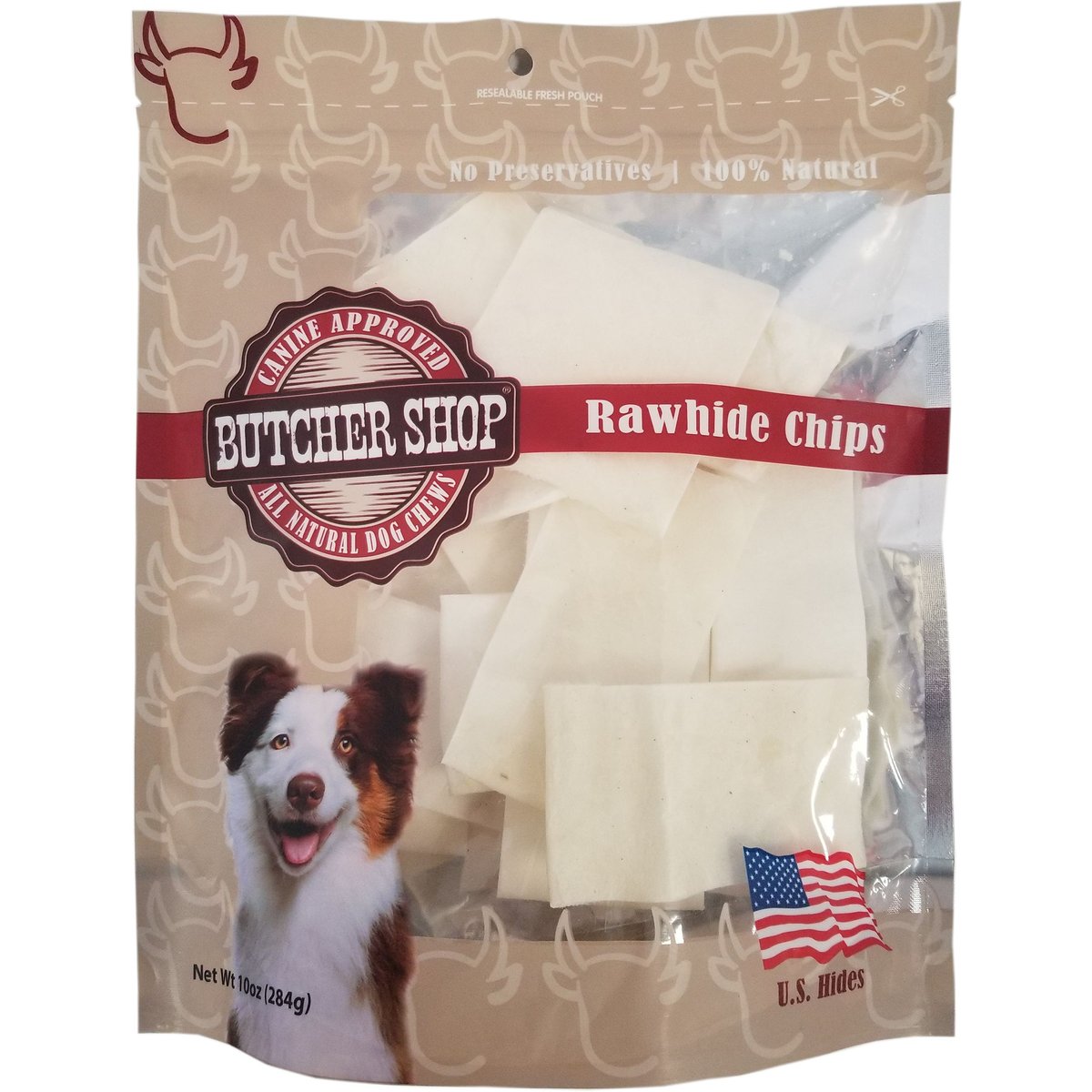 Butcher Shop Rawhide Chips Dog Jerky Treat, 10-oz bag