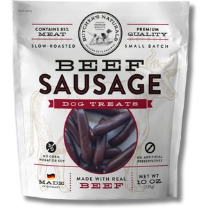 Butcher's Naturals Slow Roasted Beef Sausage Soft & Chewy Dog Treats, 10-oz bag