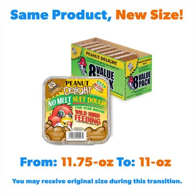 Show full view: C&S Peanut Delight No Melt Suet Dough Wild Bird Food, 11-oz tray, case of 8 slide 2 of 11