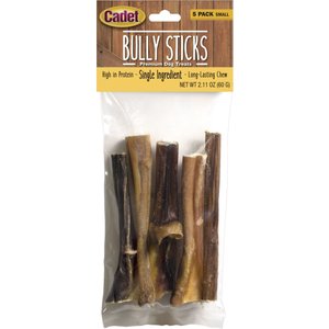 Cadet Bully Sticks Dog Chews, Small, 5 count