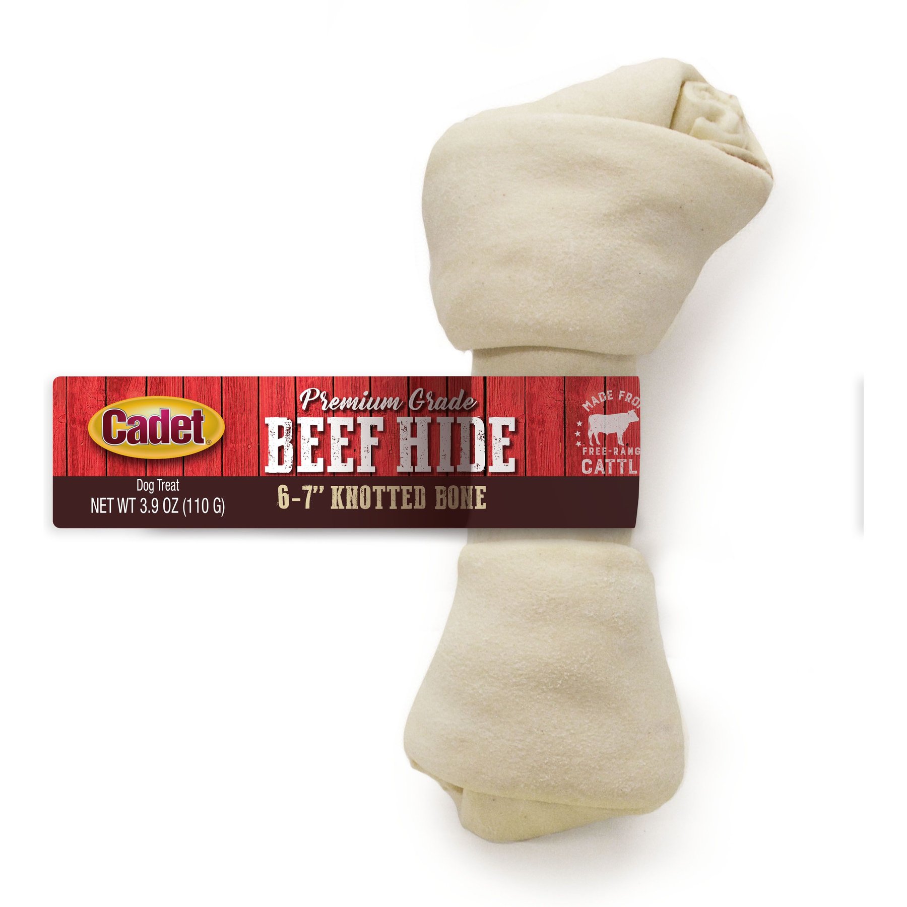 Cadet Premium Beef Hide Knotted Bone Beef Flavor Dog Chews, 1 count